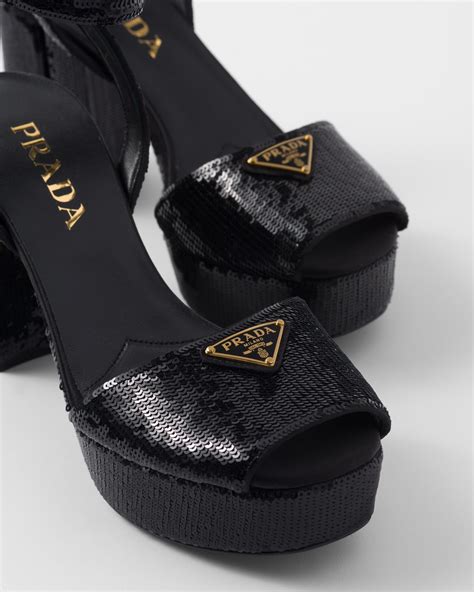 prada flat satin sandals|prada black platform sneakers.